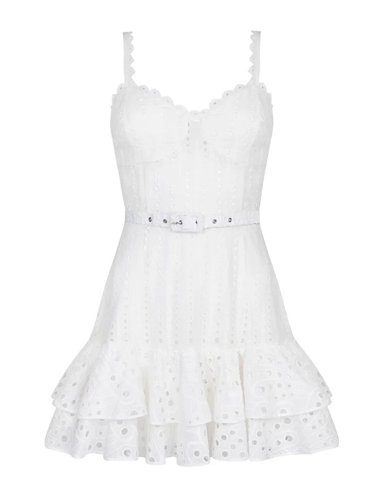 Cut Out Embroidery Camisole Dress