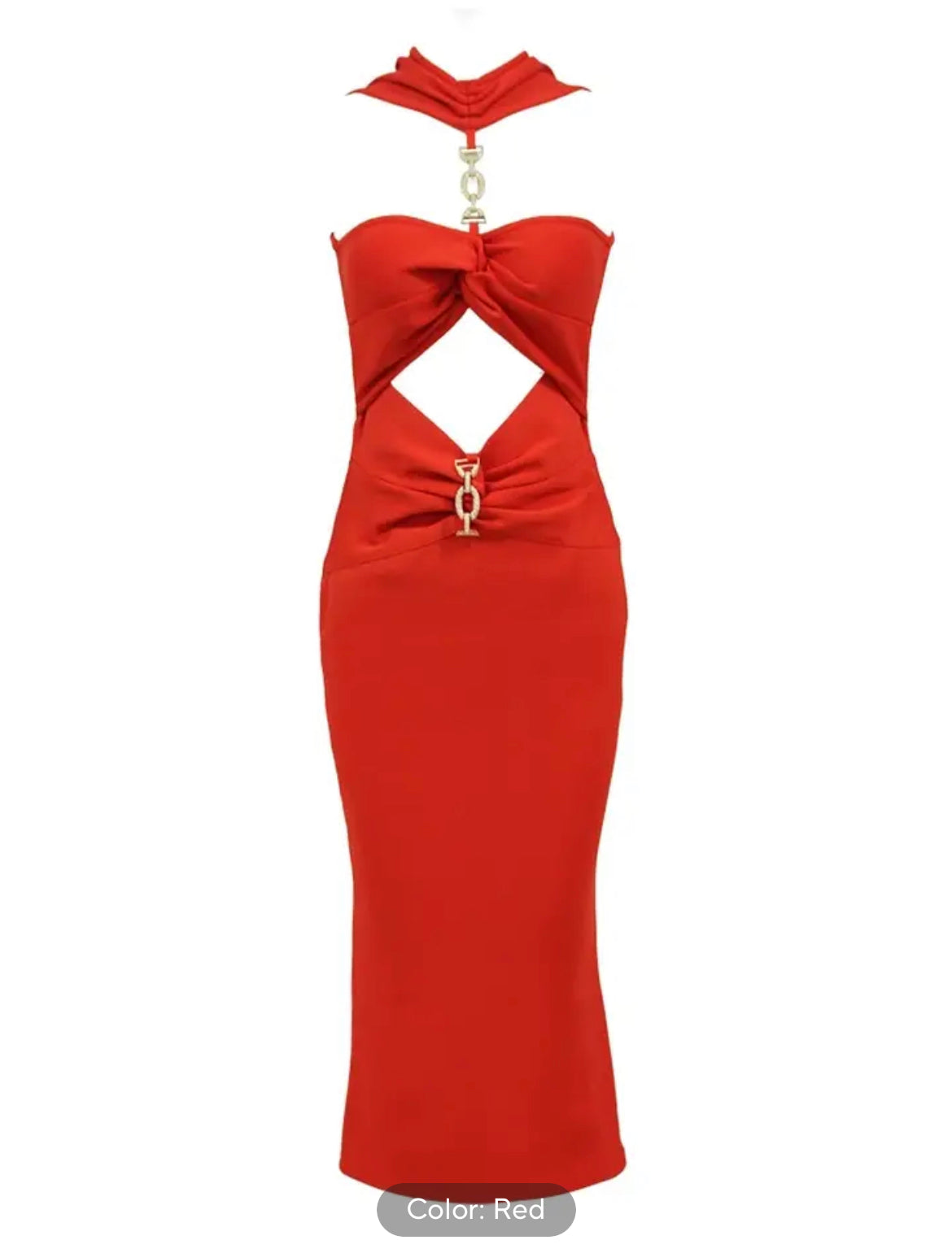Red Sexy Hollow Prom Bodycon Bandage Dress
