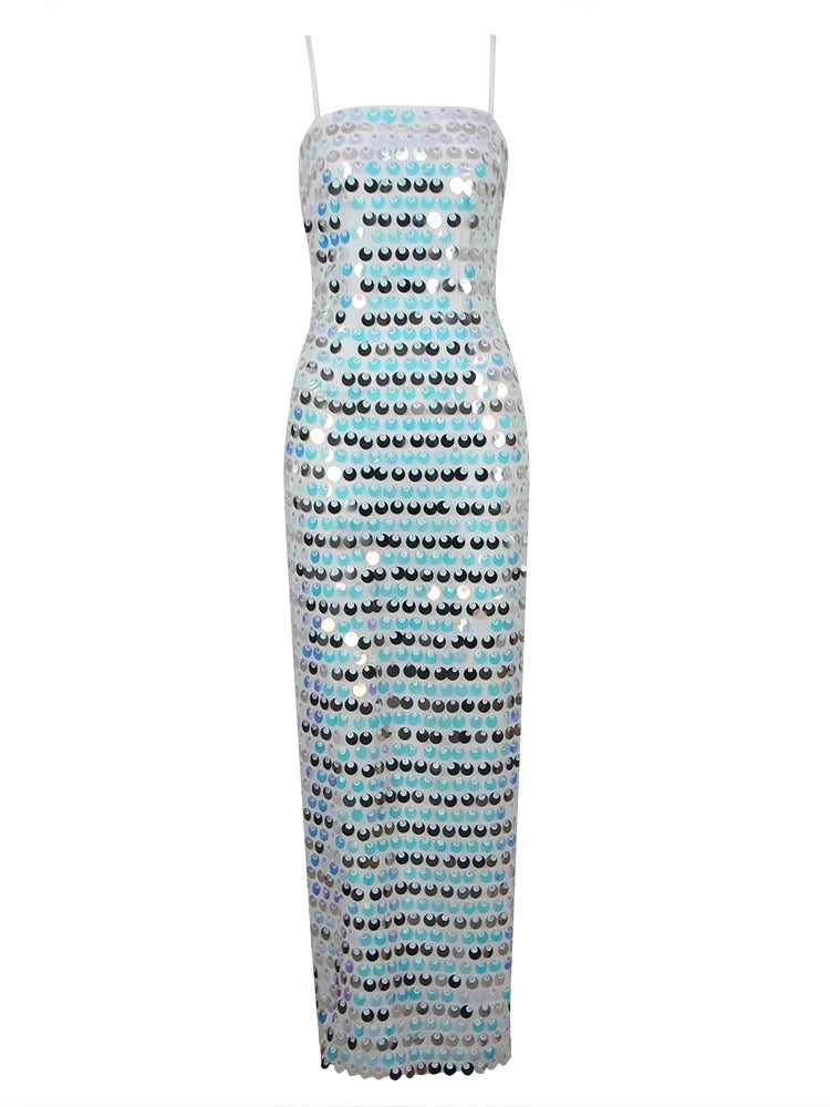 Elegant Sparkling Slim monochromatic Sequin Dress
