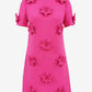 Solid Pullover Pink Floral Elegant Dress