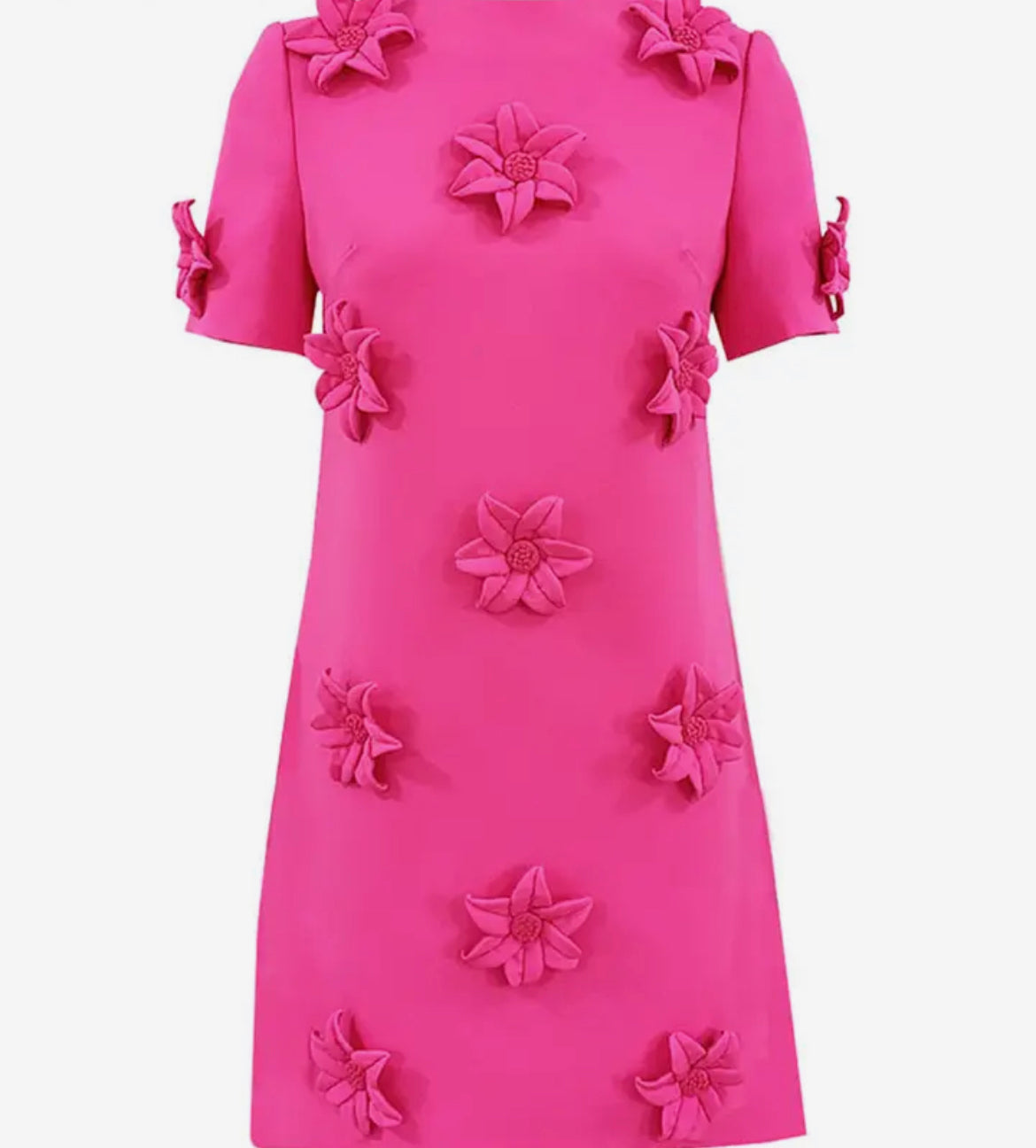 Solid Pullover Pink Floral Elegant Dress