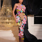 Evening Celebrate luxurious Multicolour 3D Flowers Rhinestones Backless Dress