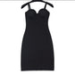 Black Sleeveless Luxury Diamond Mesh Transparent Maxi Dress