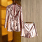 Rose Gold Sequins blazer and shorts set
