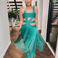 Green  Tassel Spaghetti StrapHollow out Bodycon Backless Dres