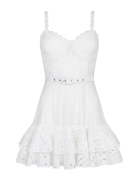 Cut Out Embroidery Camisole Dress