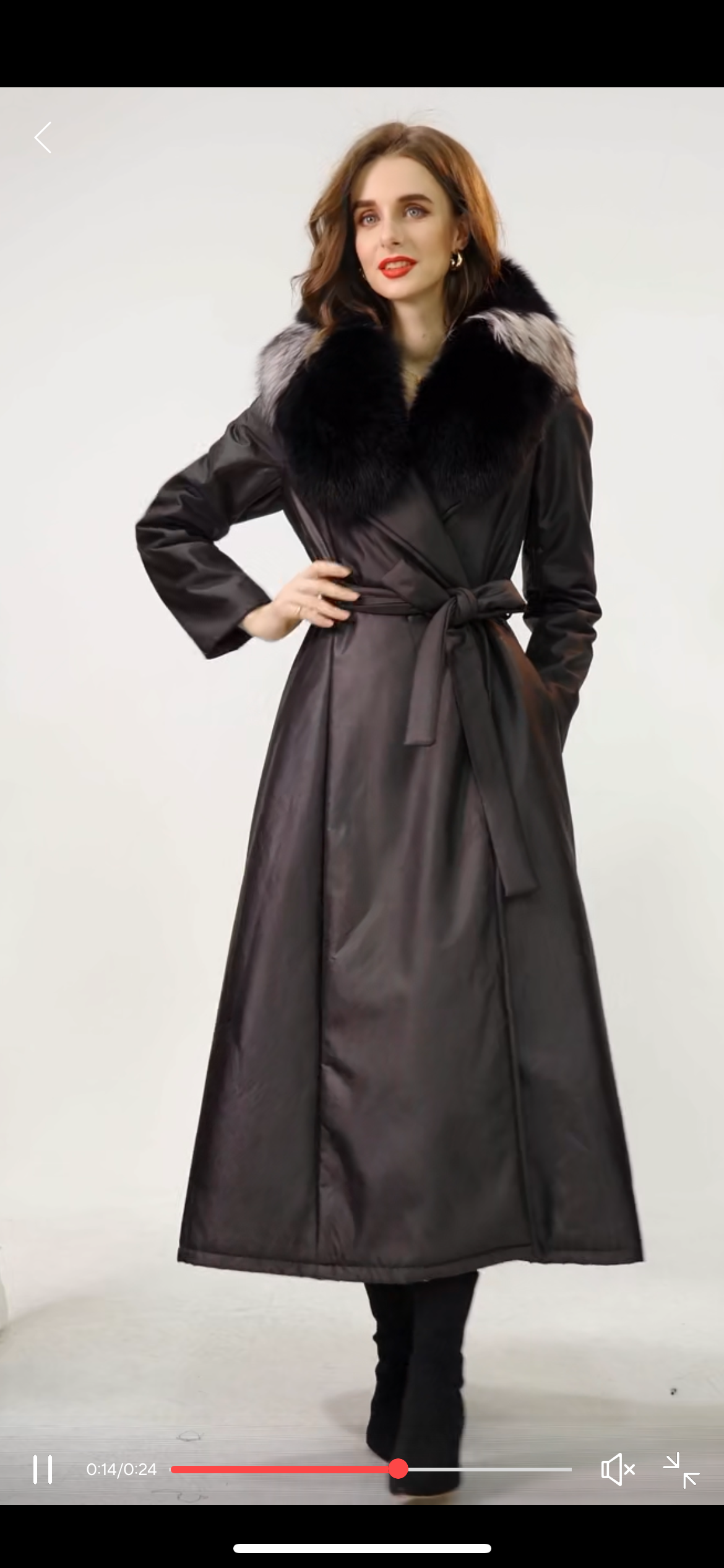 Black solid Color Lace-up Latern Sleeve long coat