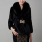 Faux Fur Belted Fuzzy Coat