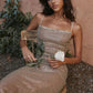 Sequins beige midi dress