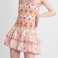 Pink Cutwork Hollow Out Printed Dresses For Women