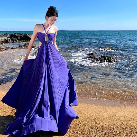 Light lavender Asymmetry o nevk Waist Dress