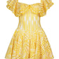 Yellow Cut Out off Shoulder High Waist Solid Minimalist Dress