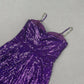 Purple Sexy Sleeveless Sequin Belt Tight jumpsuit