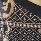 Black Colorblock Printing Patchwork Pearls Elegant Dress