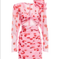 Blush Pink Printed cutout georgette Dress