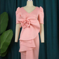 Baby pink and Orange plus size party dress for woman