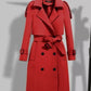 Red Winter Double Breasted Trench coat