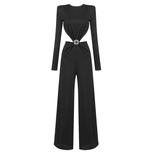 Sexy Backless Long Sleeve Clothes Club Party Celebrity Elegant Outfits Jumpsuits
