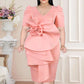 Baby pink and Orange plus size party dress for woman