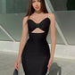 Black Bodycon party Slit Dress For Woman